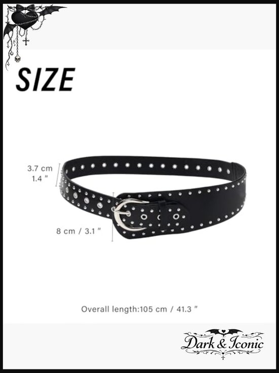 Vintage Punk Leather Waist Belt - Wide Cinch Buckle